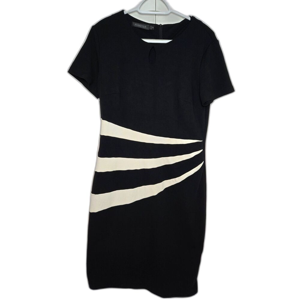 Homeyee Colorblock Dress | Women's Size 12/2XL - Runs Small | Black White